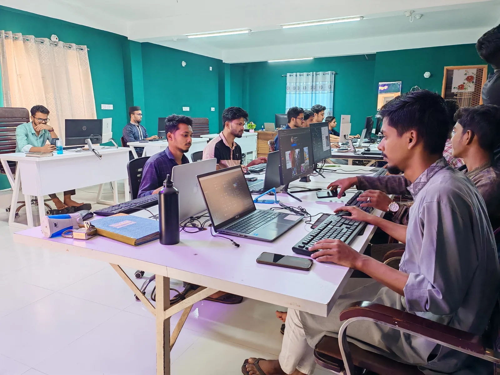 Technology team working in an office